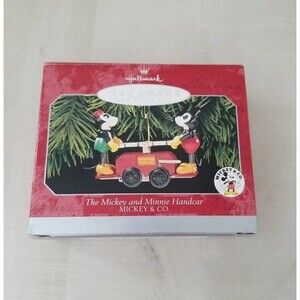 HALLMARK KEEPSAKE COLLECTOR'S SERIES MICKEY & MINNIE HANDCAR 1998 X-MAS ORNAMENT